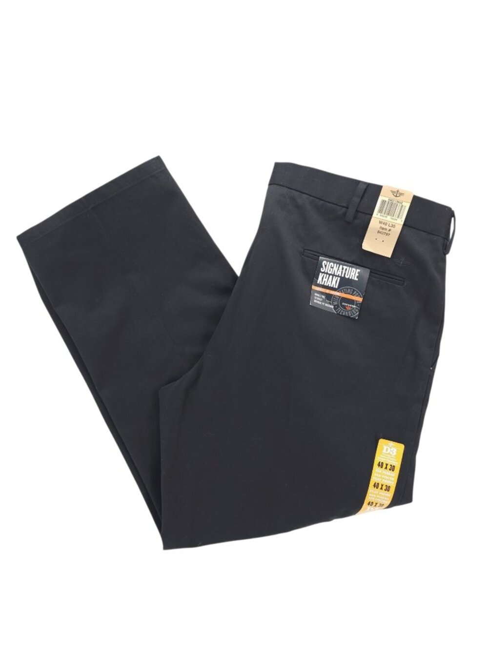 DOCKERS Black D3 Classic Fit Signature Khaki Chino Wrinkle Free Cotton 40x30